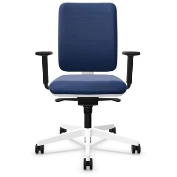 GARTA irodai forgószék, vázszerkezet fehér, szövethuzat kék