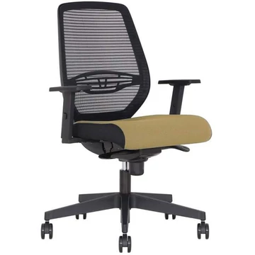 NEOS irodai forgószék, keret fekete, hálós háttámla, az üléshuzat bézs