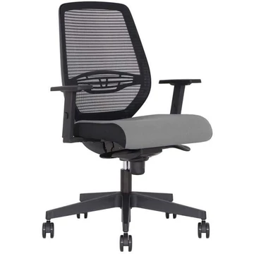 NEOS irodai forgószék, keret fekete, hálós háttámla, az üléshuzat szürke