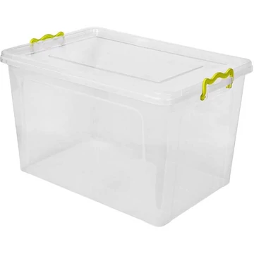 StrongBox - átlátszó műanyag doboz, fedéllel, térfogat 55 l