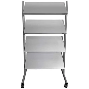 Prospektus állvány, mobil, kapacitása 16xA4, 1540x945x355 mm