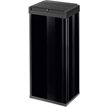 Hulladéktartály 50 l, önzáródó lengőfedél, porszórt acéllemez, fekete