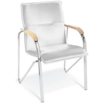 SAMBA vendégszék, szintetikus bőr kárpittal - fehér színű