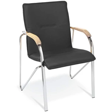 SAMBA vendégszék, műbőr huzat - fekete