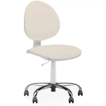 SMART laboratóriumi forgószék, görgőkkel, kartámaszok nélkül, elefántcsont műbőr