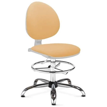 SMART laboratóriumi forgószék, magas kivitel, lábtartó gyűrűvel, bézs műbőr