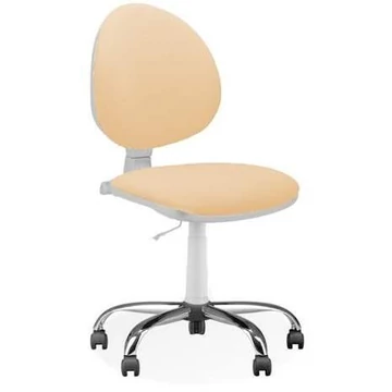 SMART laboratóriumi forgószék, görgőkkel, kartámasz nélkül, bézs műbőr