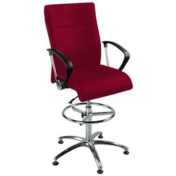 NEO munkahelyi forgószék, csúcsmodell, magas kivitel, lábtartó gyűrűvel és kartámaszokkal, szövethuzat - piros