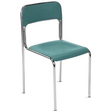 CORTINA étkező szék, krómozott acél acél keret, műanyag zöld színű, 6 darabos csomag.