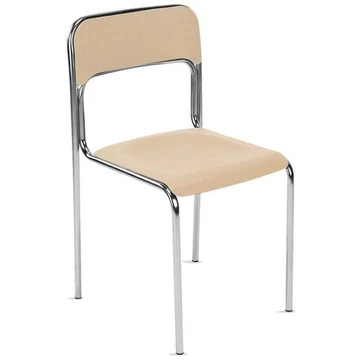 CORTINA étkező szék, krómozott acél acél váz, műanyag színű bézs, 6 darabos csomag.