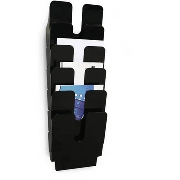 Válogatótartályok Flexibox Plus, 6 x A4-es álló formátumú, fekete színű