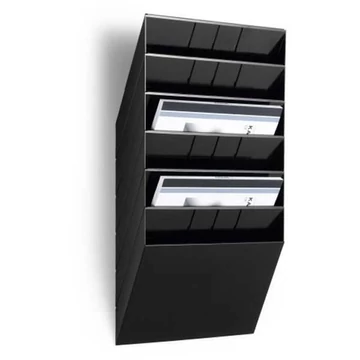 Rekeszek válogatása Flexibox, 6 x A4 fekvő formátumban, fekete színű
