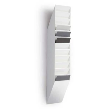 Válogató rekeszek Flexibox, 12 x A4-es álló formátumú, fehér színű