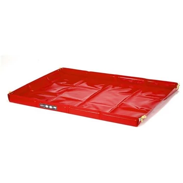 Összecsukható szivárgótálca, PVC, gyűjtőtérfogat 50 l, 1240x840x70 mm, hordtáskával