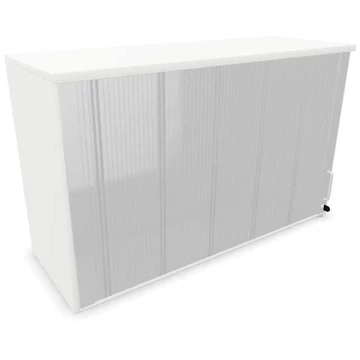 Irodai szekrény - lamellás ajtó, hosszabbító ma x sz x mé: 740 x 1200 x 445 mm, fehér színű