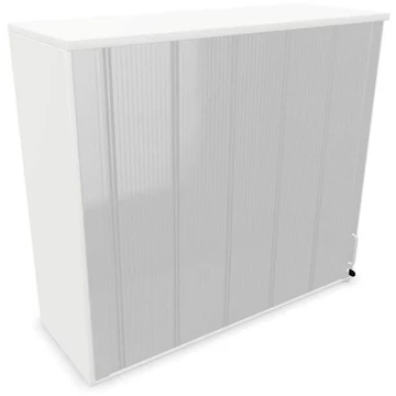 Irodai szekrény - lamellás ajtó, hosszabbító ma x sz x mé: 1070 x 1200 x 445 mm, fehér színű