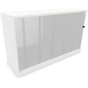 Irodai szekrény - lamellás ajtó, ma x sz x mé: 740 x 1200 x 445 mm, fehér színű