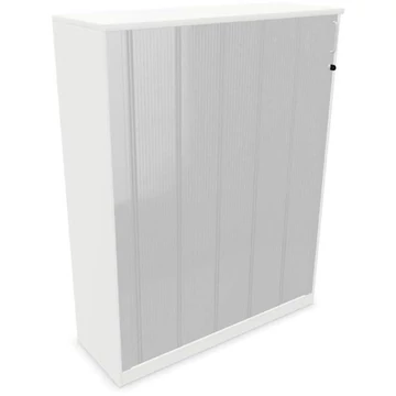 Irodai szekrény - lamellás ajtó, ma x sz x mé: 1545 x 1200 x 445 mm, fehér színű