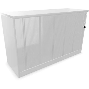 Irodai szekrény - lamellás ajtó, ma x sz x mé: 740 x 1200 x 445 mm, színe világosszürke