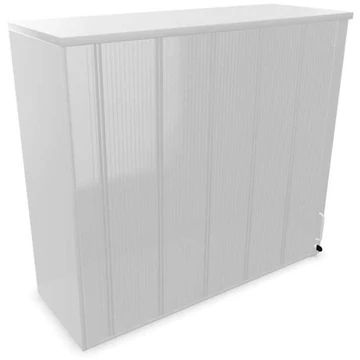 Irodai szekrény - lamellás ajtó, hosszabbító ma x sz x mé: 1070 x 1200 x 445 mm, színe világosszürke