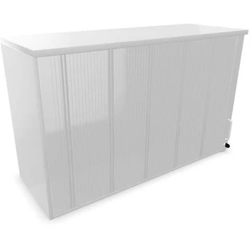 Irodai szekrény - lamellás ajtó, hosszabbító ma x sz x mé: 740 x 1200 x 445 mm, színe világosszürke