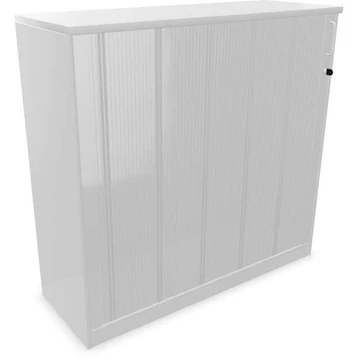 Irodai szekrény - lamellás ajtó, ma x sz x mé: 1155 x 1200 x 445 mm, színe világosszürke