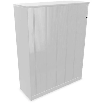 Irodai szekrény - lamellás ajtó, ma x sz x mé: 1545 x 1200 x 445 mm, színe világosszürke