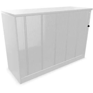 Irodai szekrény - lamellás ajtó, ma x sz x mé: 825 x 1200 x 445 mm, színe világosszürke