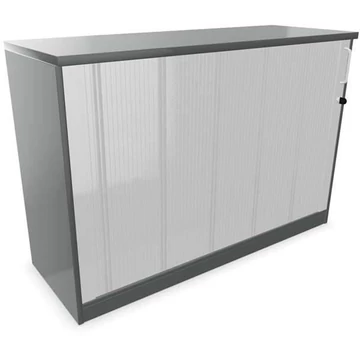 Irodai szekrény - lamellás ajtó, ma x sz x mé: 825 x 1200 x 445 mm, színe sötétszürke