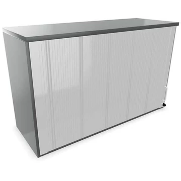 Irodai szekrény - lamellás ajtó, hosszabbító ma x sz x mé: 740 x 1200 x 445 mm, színe sötétszürke