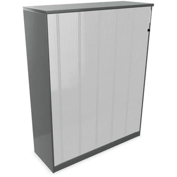 Irodai szekrény - lamellás ajtó, ma x sz x mé: 1545 x 1200 x 445 mm, színe sötétszürke