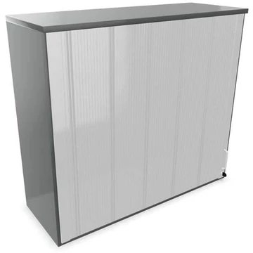 Irodai szekrény - lamellás ajtó, hosszabbító ma x sz x mé: 1070 x 1200 x 445 mm, színe sötétszürke