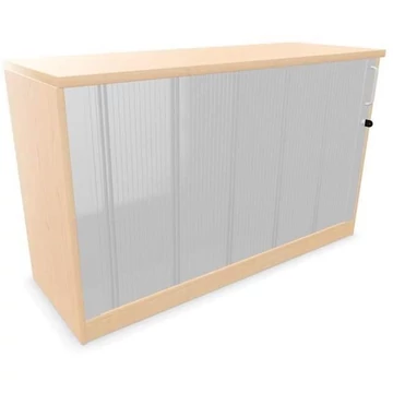 Irodai szekrény - lamellás ajtó, ma x sz x mé: 740 x 1200 x 445 mm, juhar színű