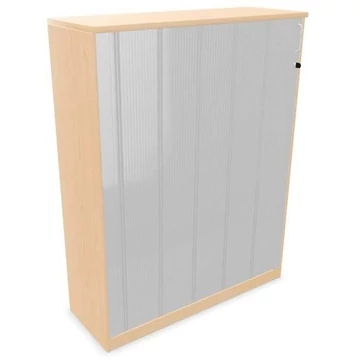 Irodai szekrény - lamellás ajtó, ma x sz x mé: 1545 x 1200 x 445 mm, juhar színű