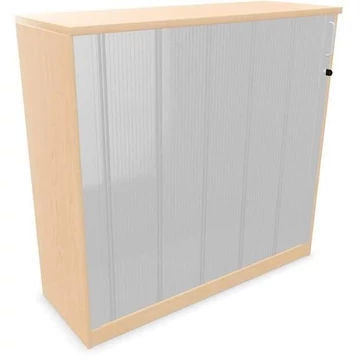 Irodai szekrény - lamellás ajtó, ma x sz x mé: 1155 x 1200 x 445 mm, juhar színű
