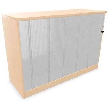 Irodai szekrény - lamellás ajtó, ma x sz x mé: 825 x 1200 x 445 mm, juhar színű