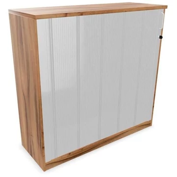 Irodai szekrény - lamellás ajtó, ma x sz x mé: 1155 x 1200 x 445 mm, dió színű