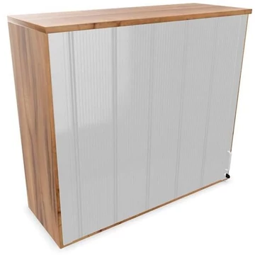 Irodai szekrény - lamellás ajtó, hosszabbító ma x sz x mé: 1070 x 1200 x 445 mm, dió színű