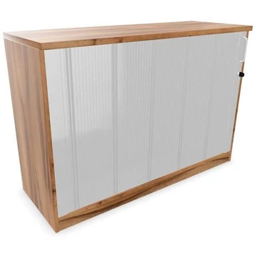 Irodai szekrény - lamellás ajtó, ma x sz x mé: 825 x 1200 x 445 mm, dió színű