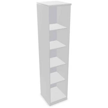 Irodai szekrény - polcos elem, ma x sz x mé: 1895 x 400 x 445 mm, színe világosszürke