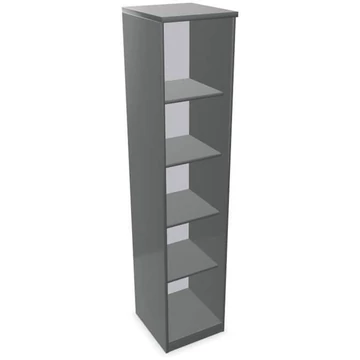 Irodai szekrény - polcos elem, ma x sz x mé: 1895 x 400 x 445 mm, színe sötétszürke