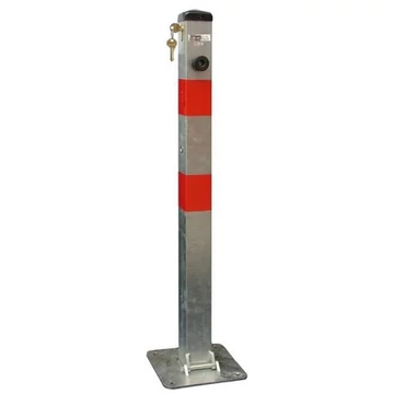 Dönthető parkolóoszlop, tűzihorganyzott, háromszög alakú zár