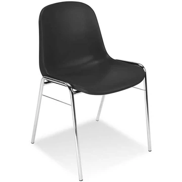 BETA műanyag kagylóüléses szék, krómozott acél váz, fekete színű