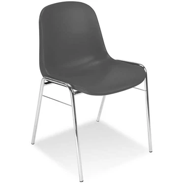 BETA műanyag kagylóüléses szék, krómozott acélcső váz, színe sötétszürke