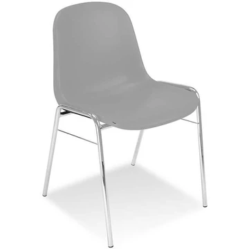 BETA műanyag kagylóüléses szék, krómozott acélcső váz, színe világosszürke
