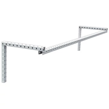 Tartó munkahelyi világításhoz vagy szerszámfelfüggesztéshez, 1300 x 370 mm, szürke RAL7035