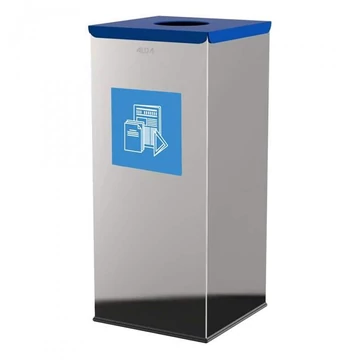 SQUER hulladékgyűjtő, 50 l térfogatú, rozsdamentes acél tartály, kék színű