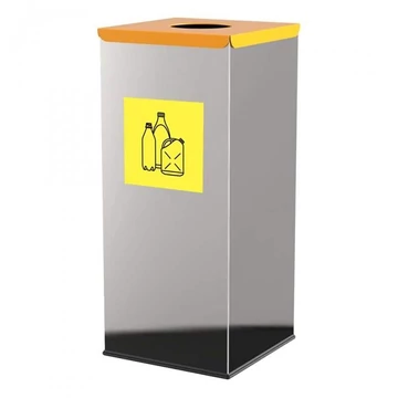 SQUER hulladékgyűjtő, térfogat 50 l, rozsdamentes acél tartály, sárga szín