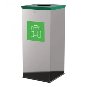 SQUER hulladékgyűjtő, térfogat 50 l, rozsdamentes acél tartály, zöld színű