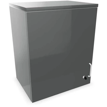 Irodai szekrény - szárnyas ajtó, hosszabbító, ma x sz x mé: 740 x 600 x 445 mm, színe sötétszürke
